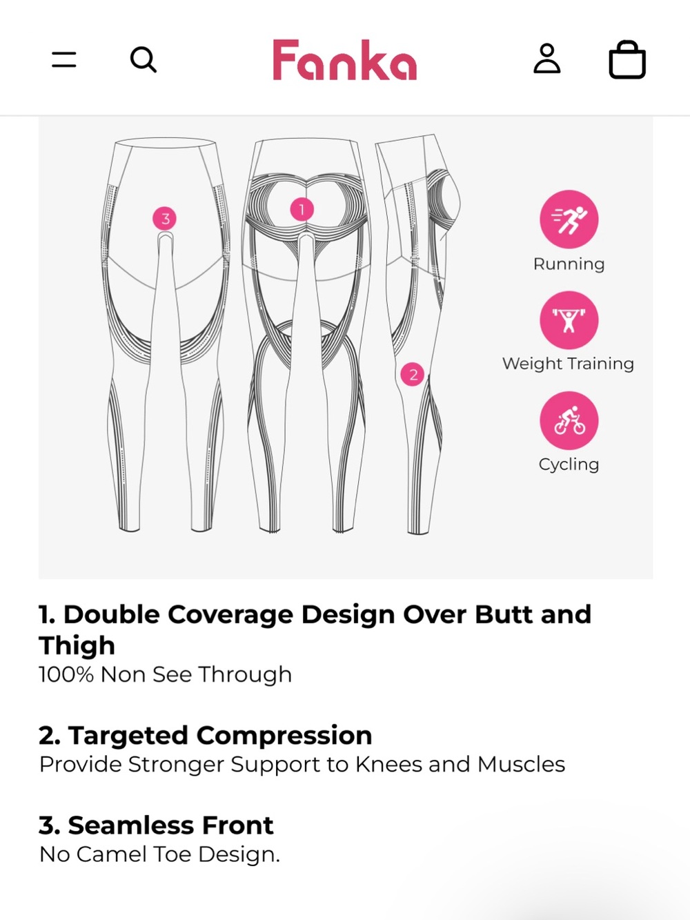 Fanka Body Scuplt Double Coverage Leggings, Size S